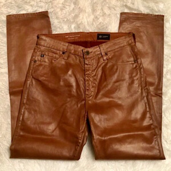 “NEW” AG Adriano Goldschmied Mari High-Rise Slim Straight Coated Jean - Picture 4 of 7